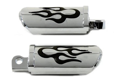 Wyatt Gatling Flame Style Adjustable Footpeg Set Chrome Part 17-0/6481EMP by Wyatt Gatling