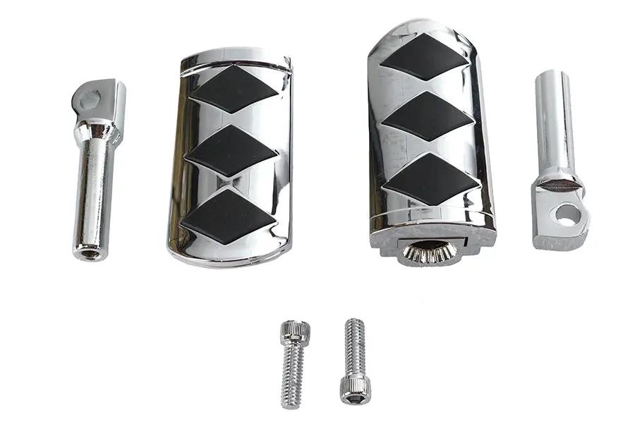 Wyatt Gatling Diamond Style Adjustable Footpeg Set Chrome - Part 17-0/6481BMD by Wyatt Gatling