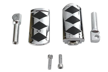 Wyatt Gatling Diamond Style Adjustable Footpeg Set Chrome - Part 17-0/6481BMD by Wyatt Gatling