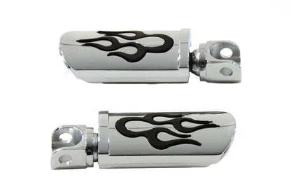 Wyatt Gatling Flame Style Adjustable Footpeg Set Chrome - Part #08519F by Wyatt Gatling