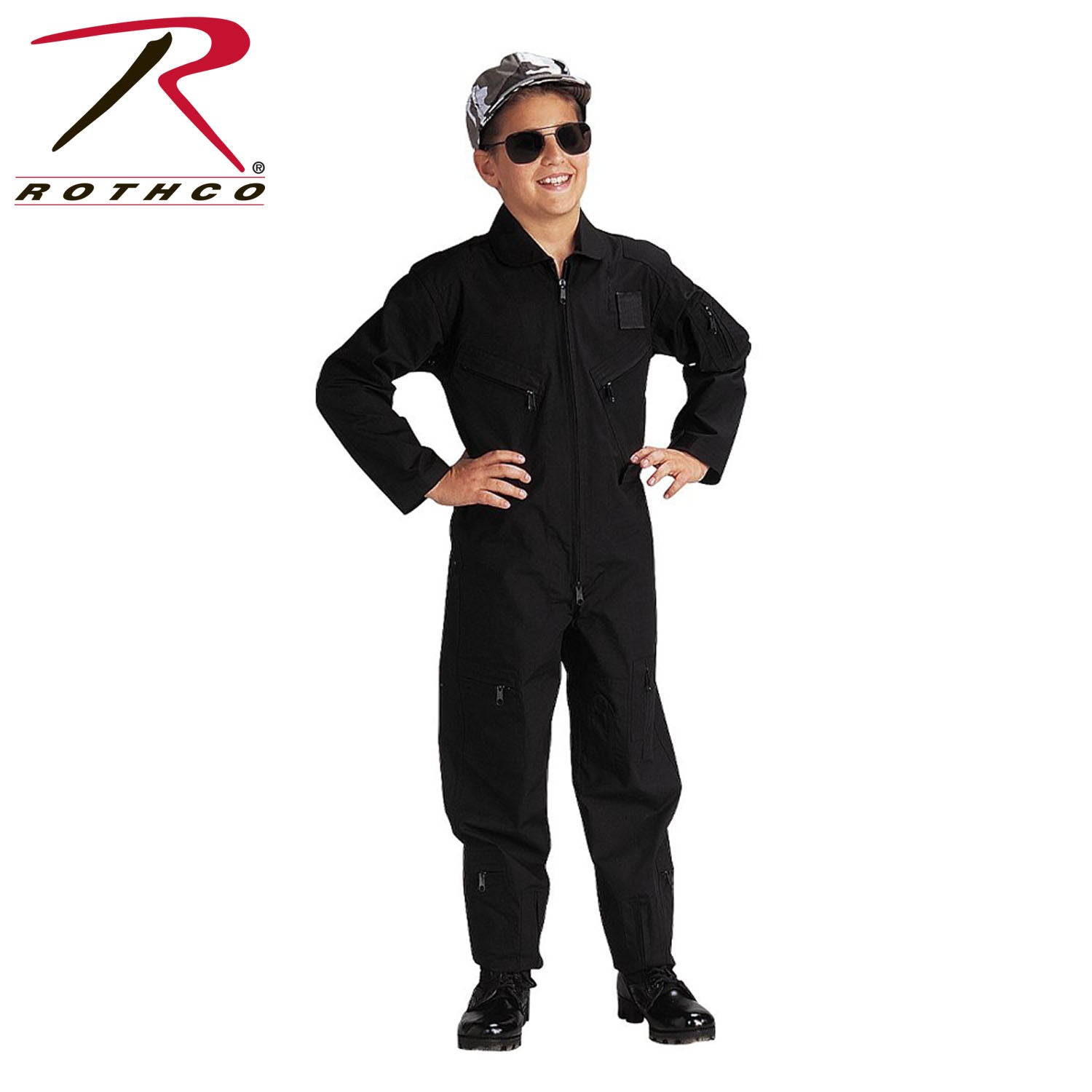 Rothco Kids Flight Suit Black Size XS – Authentic Aviator Style for Young Adventurers