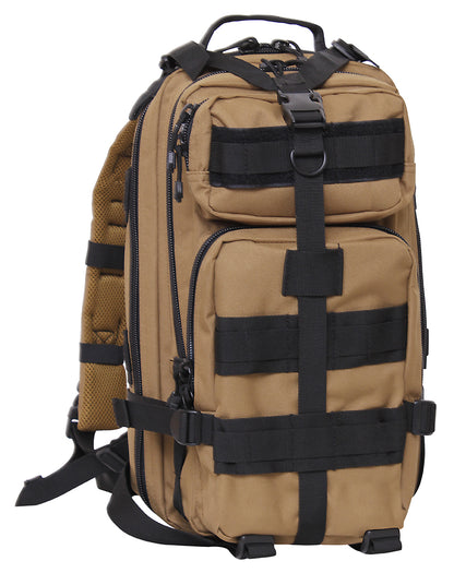 Rothco Medium Transport Pack Coyote Brown and Black – Tactical 25L Backpack with MOLLE Webbing
