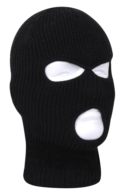 Rothco Fine Knit Three Hole Facemask Black – Cold Weather Face Cover for Outdoor Activities