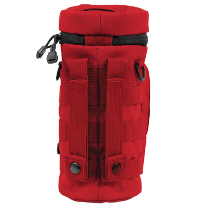 Rothco MOLLE Compatible Water Bottle Pouch in Red - Durable Polyester Outdoor Hydration Accessory