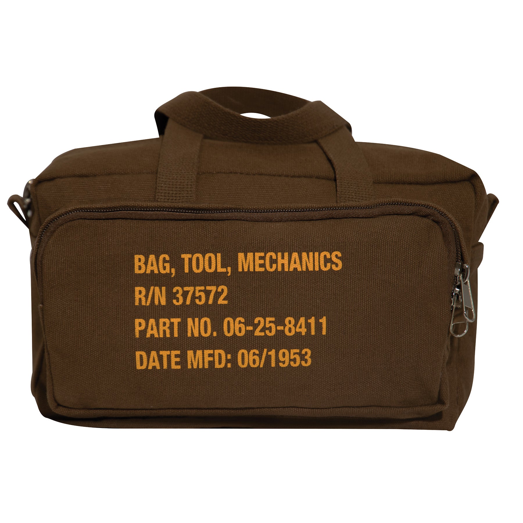 Rothco G.I. Type Zipper Pocket Mechanics Tool Bag with Military Stencil in Earth Brown