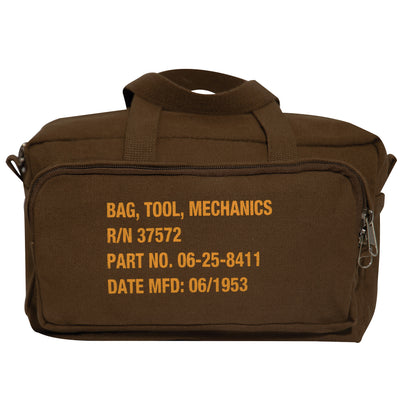 Rothco G.I. Type Zipper Pocket Mechanics Tool Bag with Military Stencil in Earth Brown