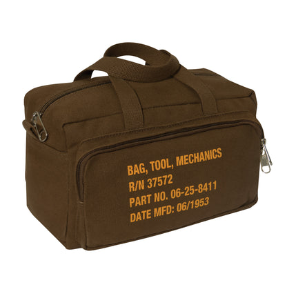 Rothco G.I. Type Zipper Pocket Mechanics Tool Bag with Military Stencil in Earth Brown