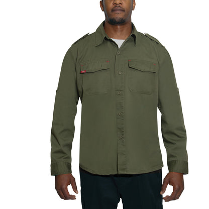 Rothco Vintage Fatigue Shirt Olive Drab Size 3XL with Durable Cotton-Poly Blend