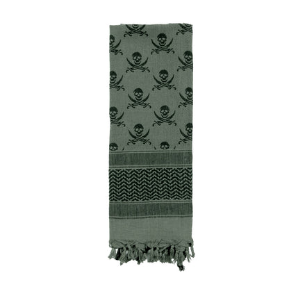 Rothco Skulls Shemagh Tactical Desert Keffiyeh Scarf Foliage Green with Part Number 8539-##FG