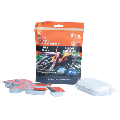 S.O.L. All-Weather Fire Cubes – 12 Pack | Emergency Fire Starter for Cold Weather Survival