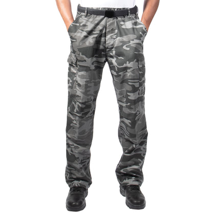 Rothco Relaxed Fit Zipper Fly BDU Pants in Black Camo, Size XL