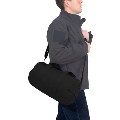 Rothco Canvas Shoulder Duffle Bag Black 15 Inch - Heavy-Duty Travel and Gym Bag