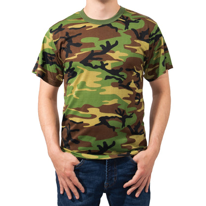 Rothco Moisture Wicking T-Shirt in Woodland Camo Size XL