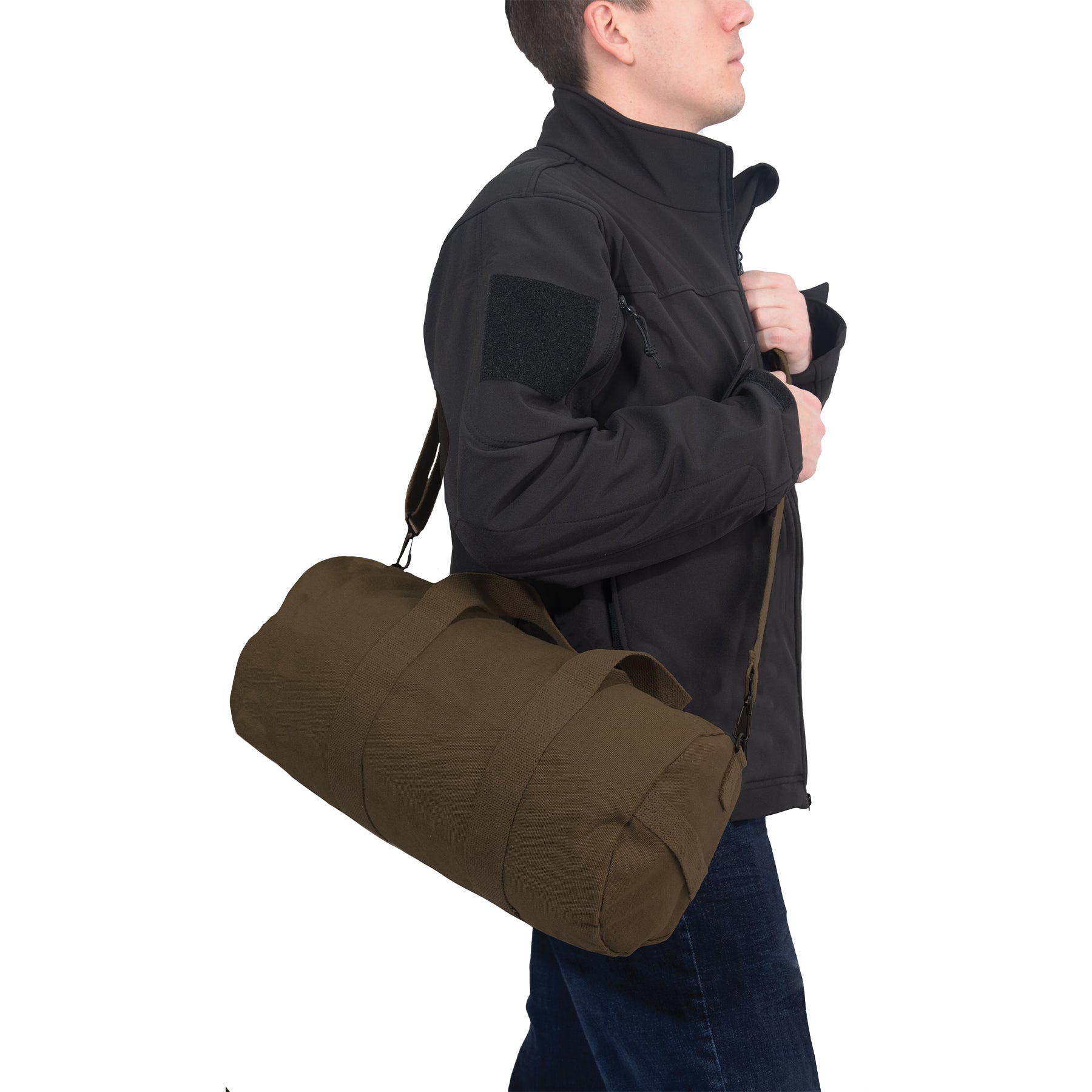 Rothco Canvas Shoulder Duffle Bag Earth Brown, 17 Inches