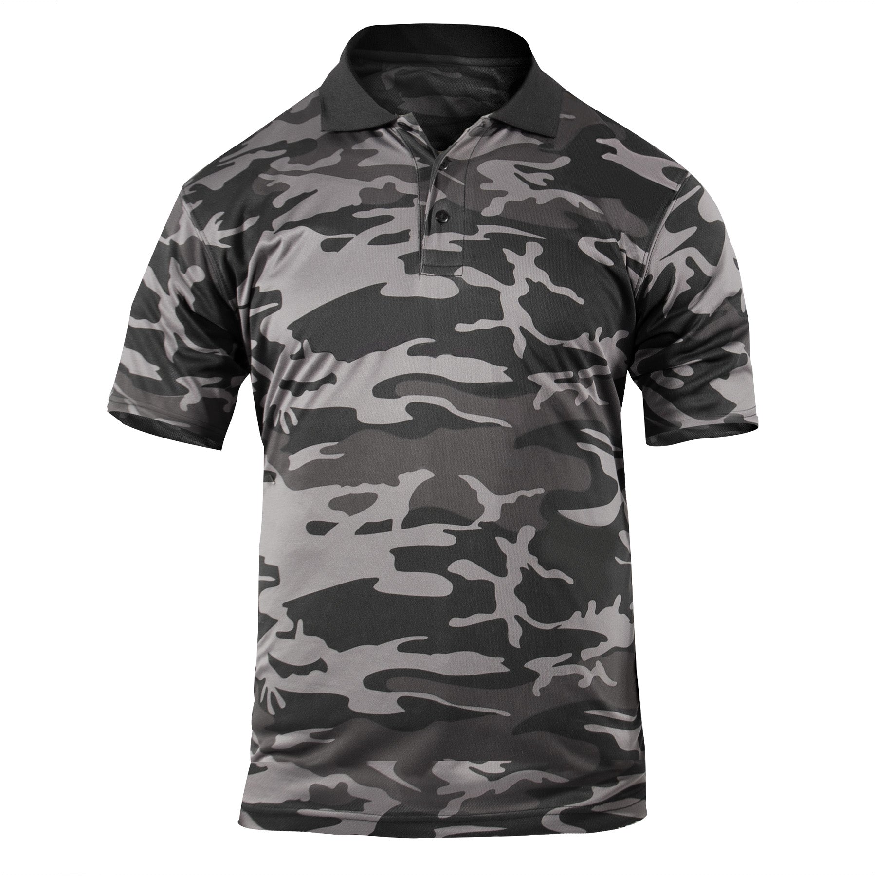 Rothco Moisture Wicking Polo Shirt Black Camo Size 3XL – Professional Performance and Comfort