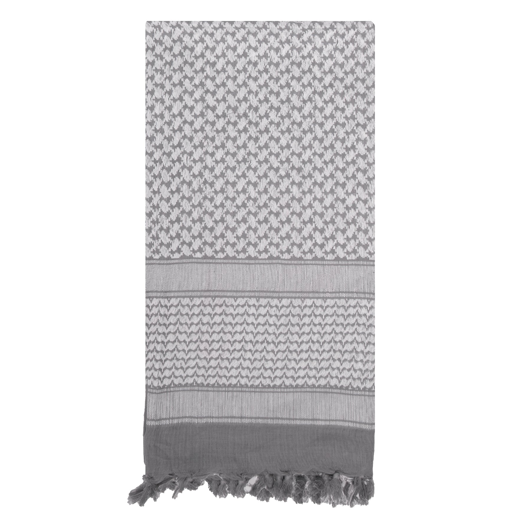 Rothco Shemagh Tactical Desert Keffiyeh Scarf Grey / White – Multi-Use Outdoor Headwrap and Survival Accessory