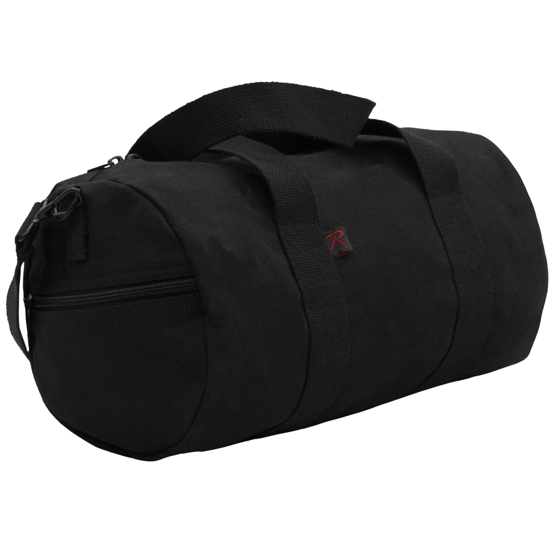 Rothco Canvas Shoulder Duffle Bag Black - 17 Inch Military-Style Travel and Gym Bag