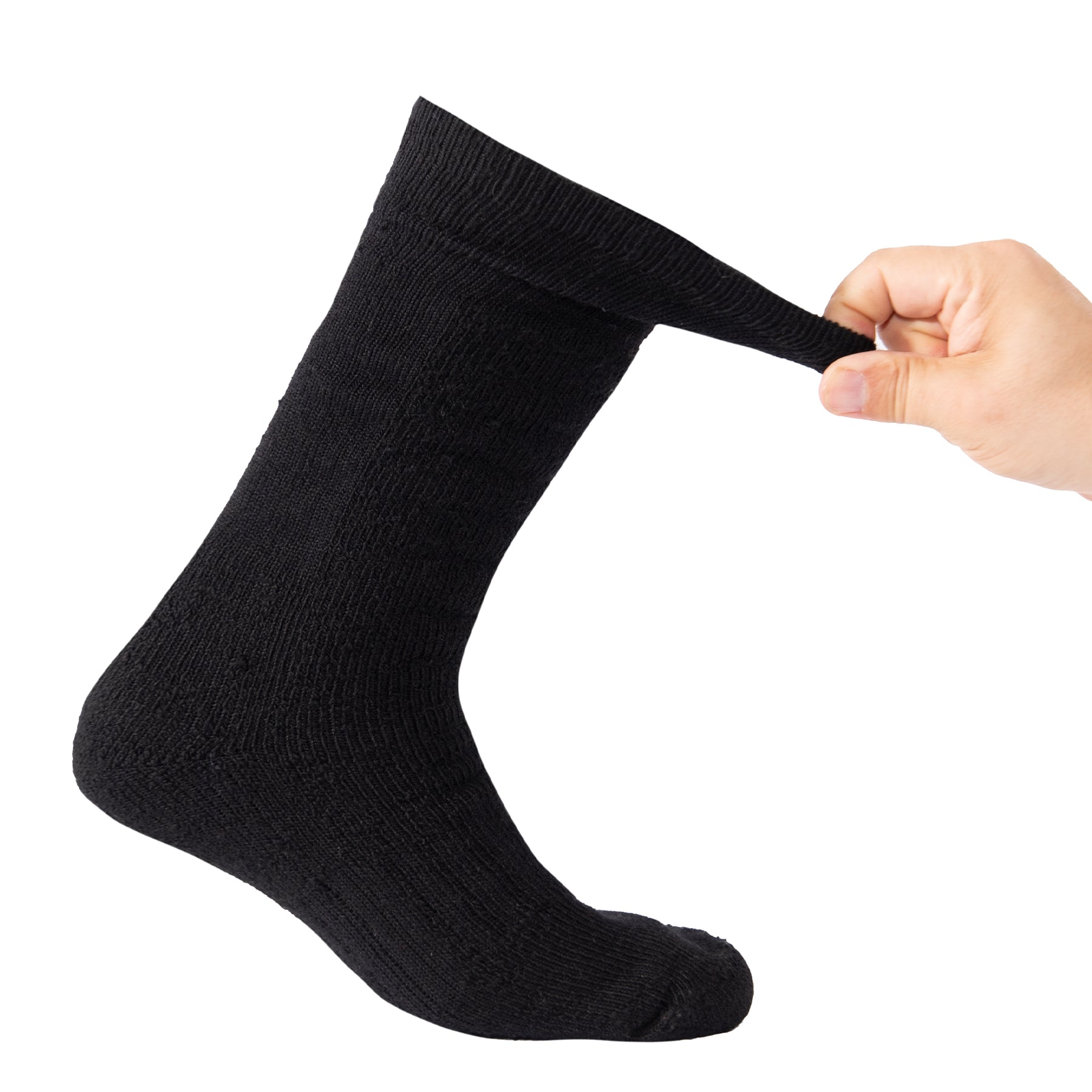 Rothco Wool Blend Mid-Calf Winter Socks Black Size Large