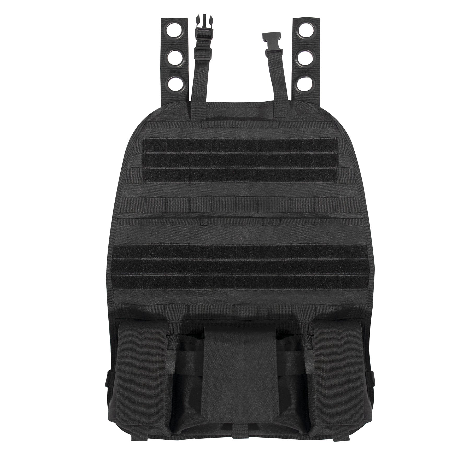 Rothco Tactical Car Seat Panel - Black with MOLLE Webbing and Storage Pouches