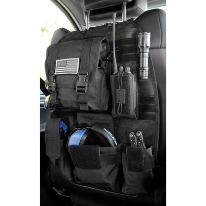 Rothco Tactical Car Seat Panel - Black with MOLLE Webbing and Storage Pouches
