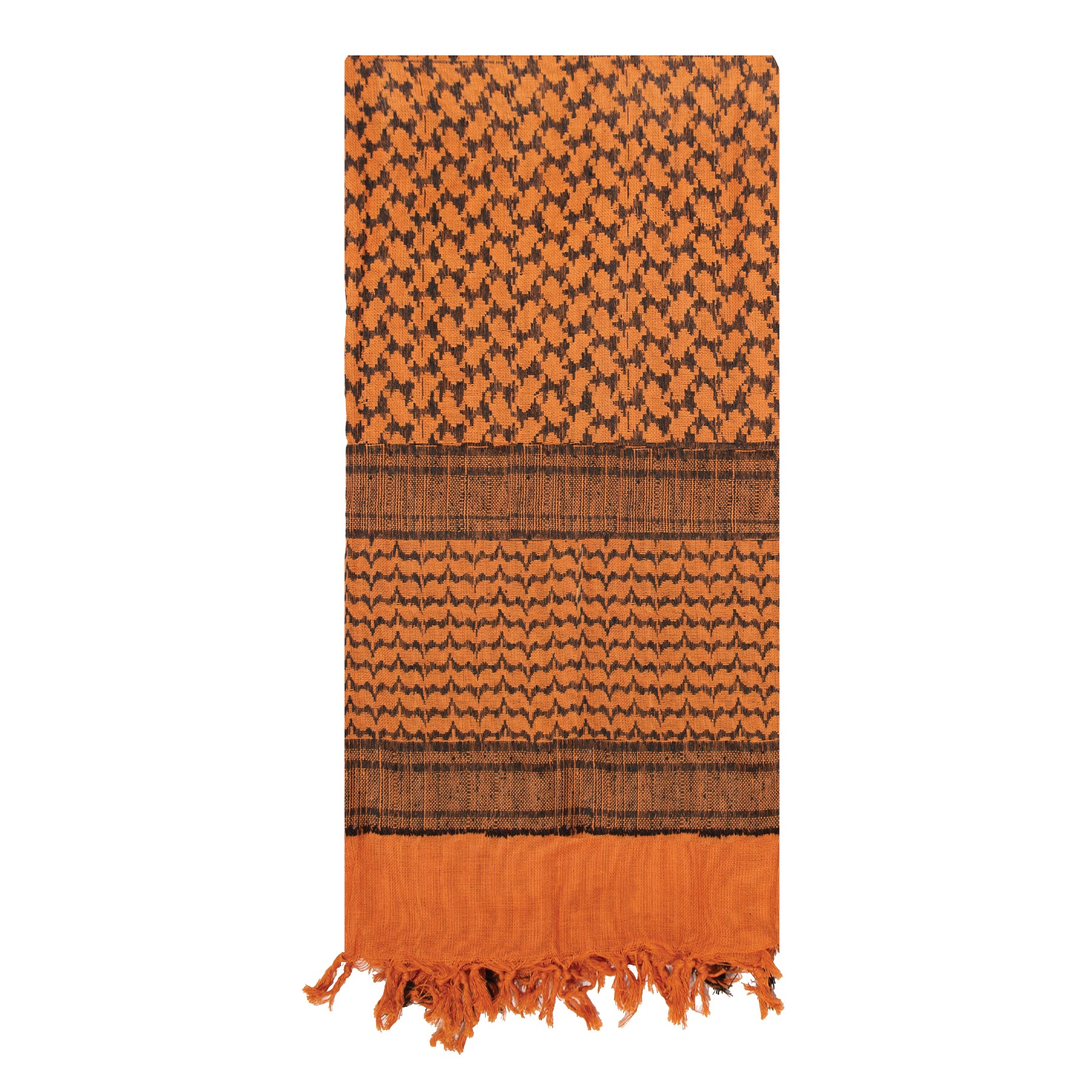 Rothco Lightweight Shemagh Tactical Desert Keffiyeh Scarf Black / Orange - Versatile 42" Tactical Headwear and Neck Cover