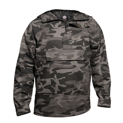 Rothco Anorak Parka Black Camo Size M - Lightweight Waterproof Pullover Jacket for Men