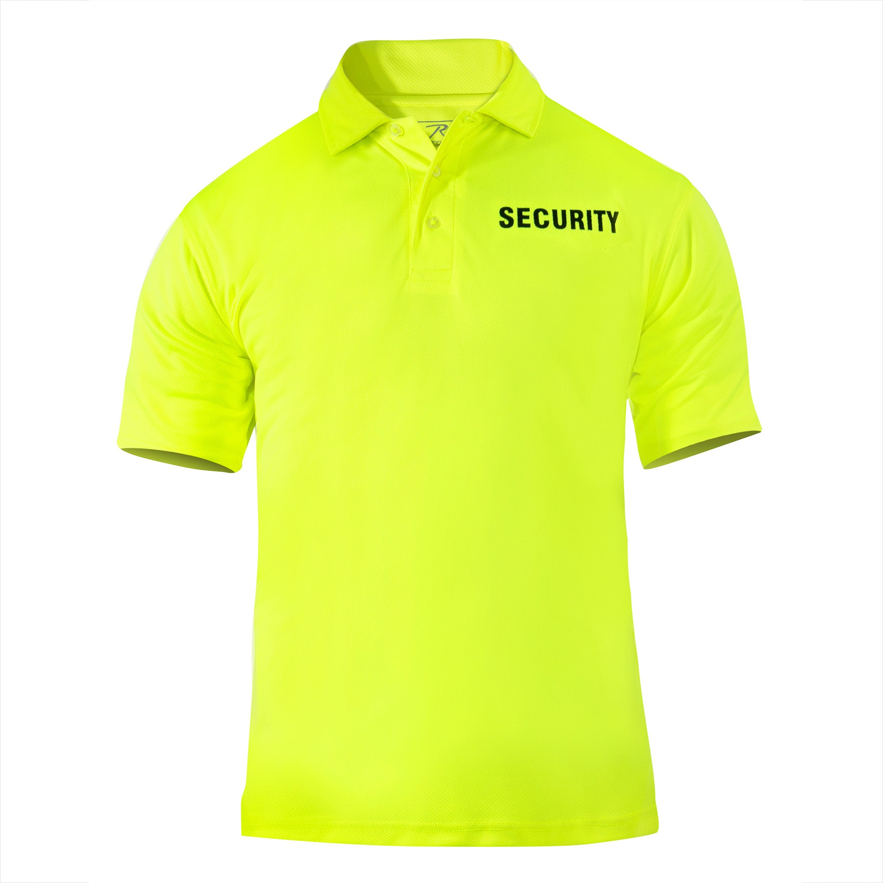 Rothco Moisture Wicking Security Polo Shirt - Safety Green, Size Medium