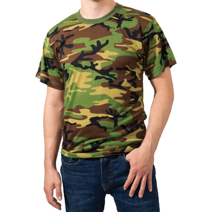 Rothco Moisture Wicking T-Shirt Woodland Camo Size Large