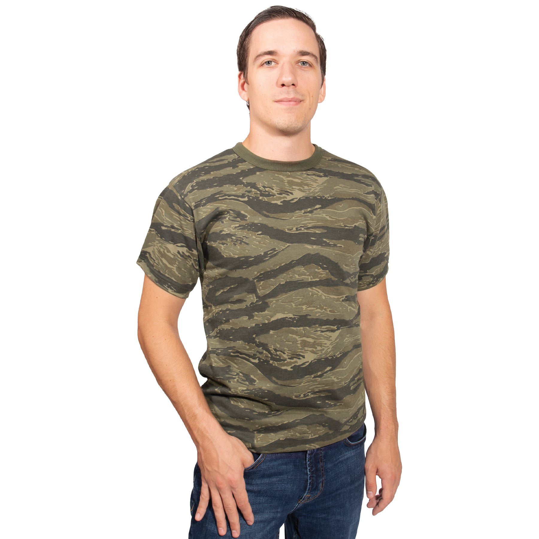 Rothco Vintage Camo T-Shirt Tiger Stripe Camo 3XL – Durable Classic Camouflage Tee for Outdoors and Casual Wear