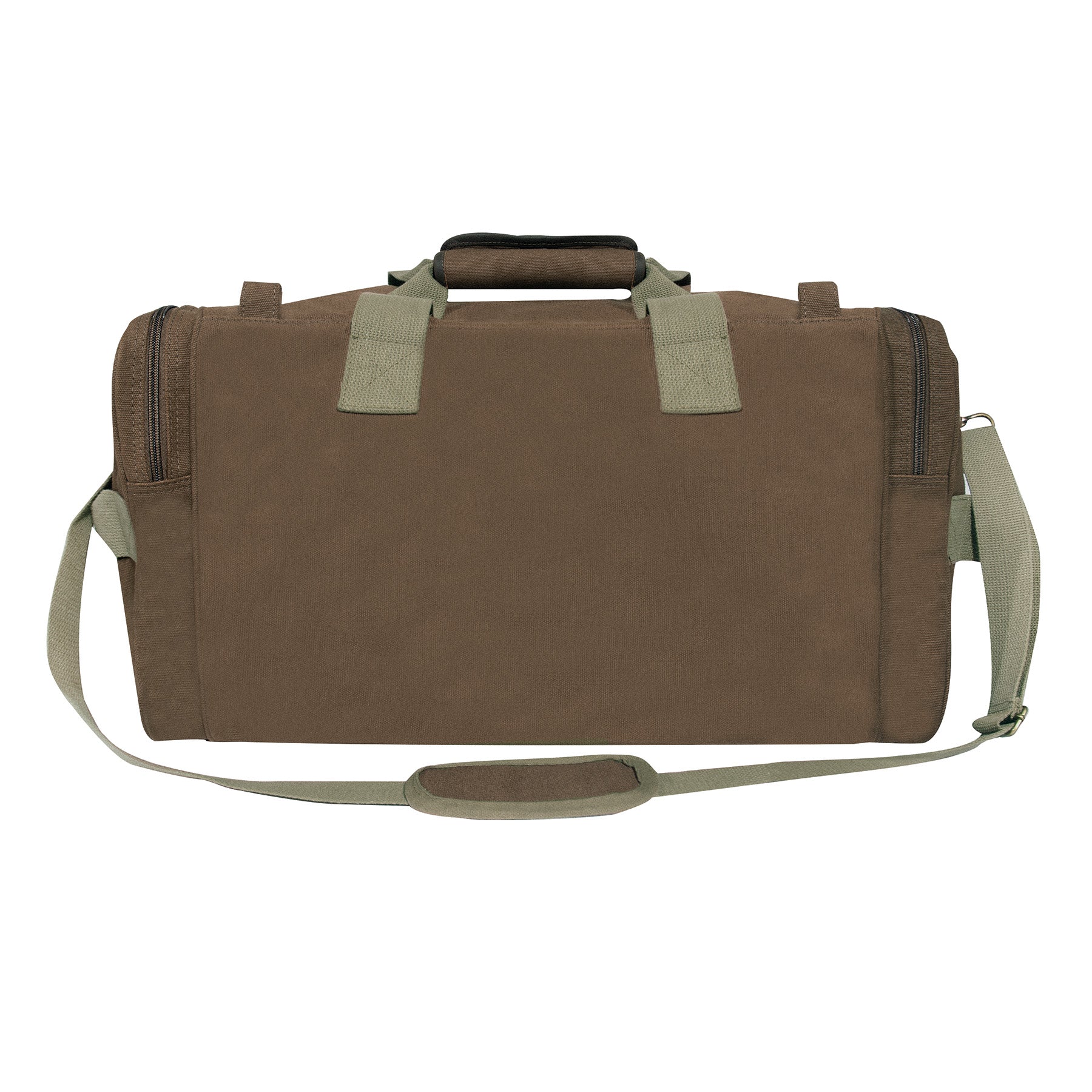 Rothco Long Journey Canvas Travel Bag Brown - Rugged 22oz Unwashed Cotton with Leather Accents