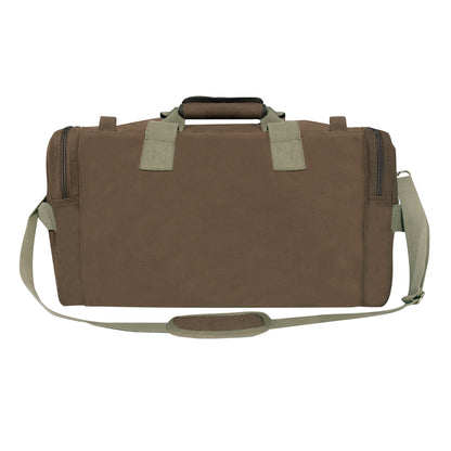 Rothco Long Journey Canvas Travel Bag Brown - Rugged 22oz Unwashed Cotton with Leather Accents