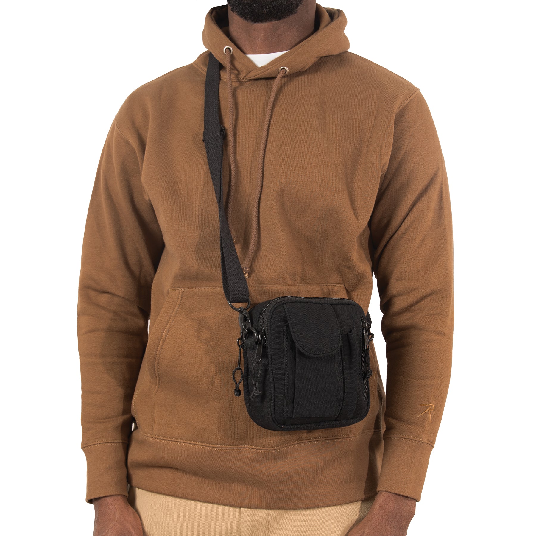 Rothco Excursion Organizer Shoulder Bag Black – Compact Outdoor & Travel Crossbody Bag with Multiple Storage Compartments