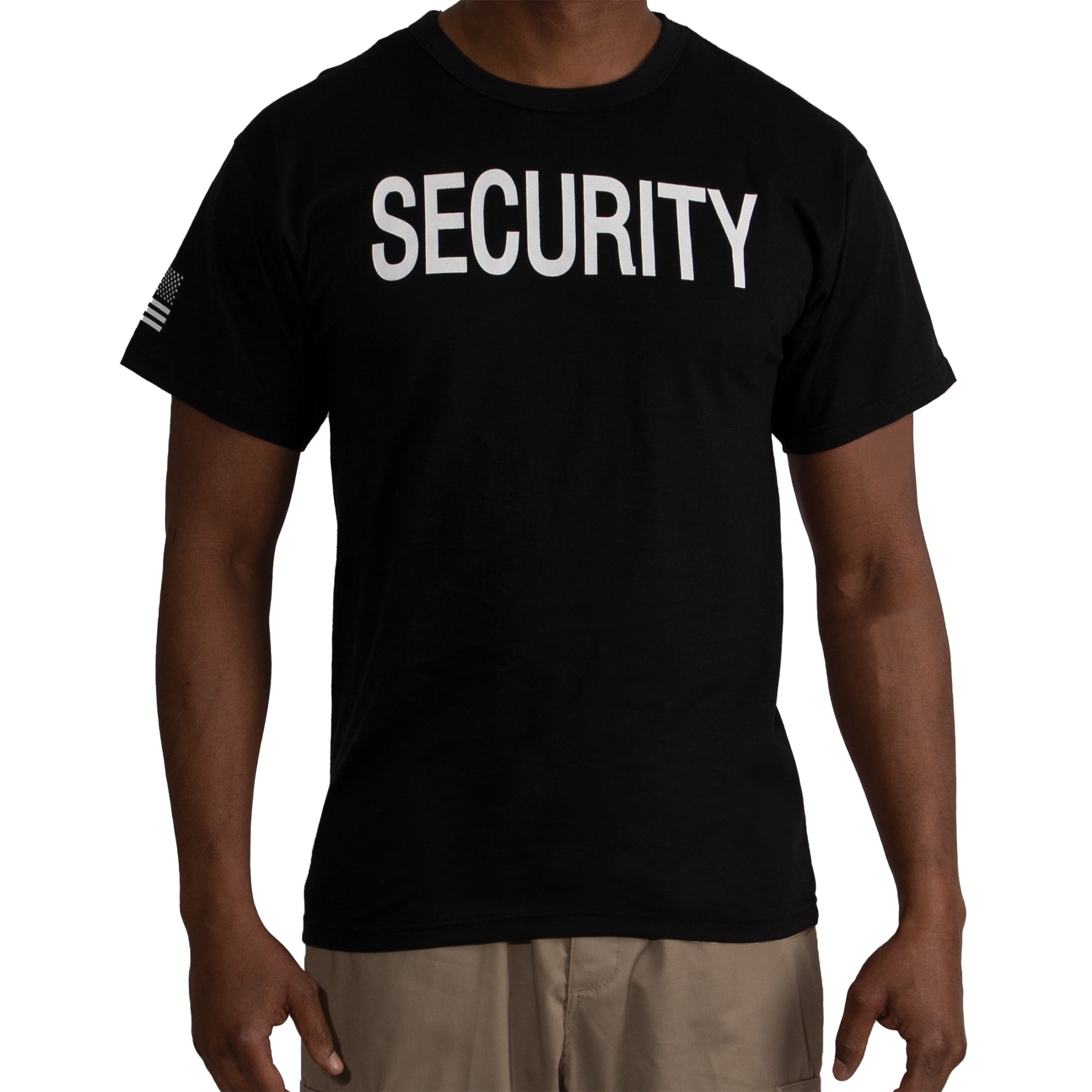 Rothco 2-Sided Security T-Shirt with US Flag on Sleeve – Size M