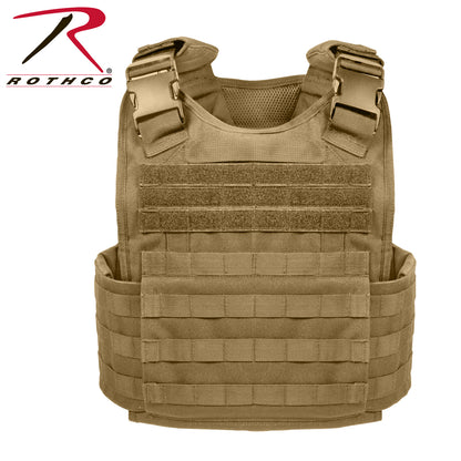 Rothco MOLLE Plate Carrier Vest in Coyote Brown – Size XS / S