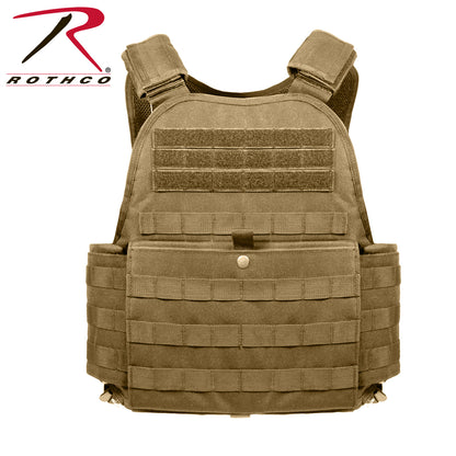 Rothco MOLLE Plate Carrier Vest in Coyote Brown – Size XS / S
