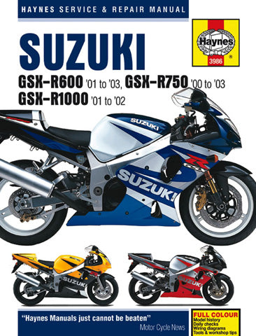 Haynes Suzuki Repair Manual (Part No. M3986) for Comprehensive Vehicle Maintenance