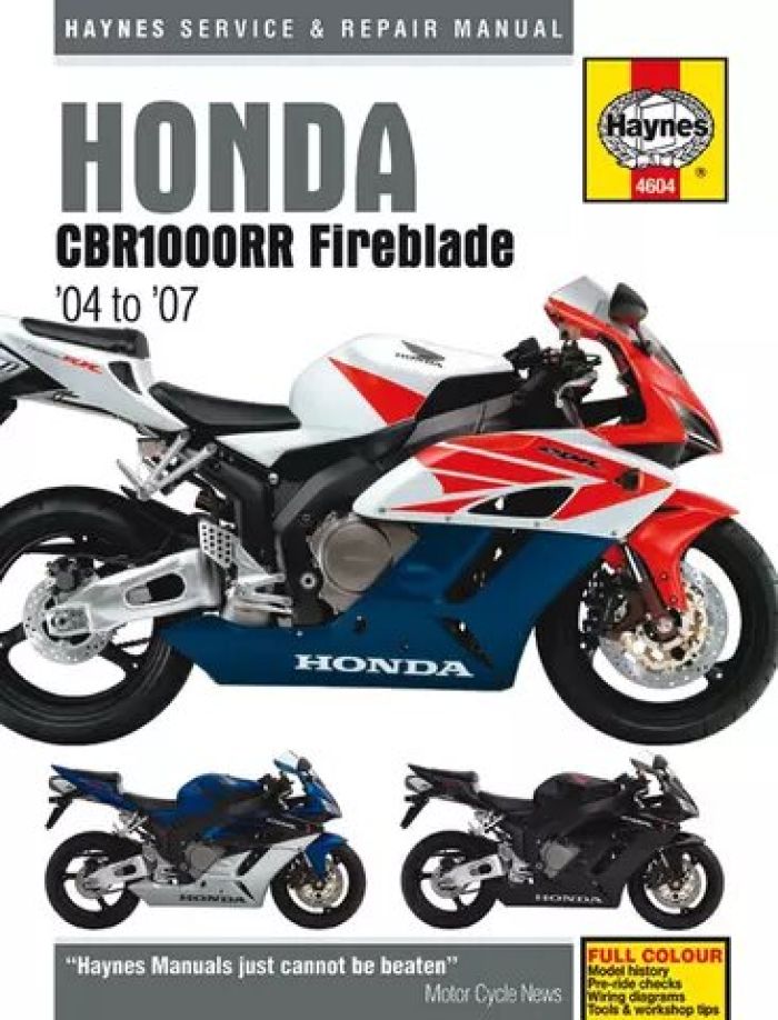 Haynes Honda CBR1000RR Fireblade '04-'07 Repair Manual - Part M4604
