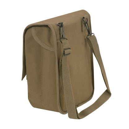 Rothco Canvas Map Case Shoulder Bag with Military Patches - Compact and Versatile Carry Solution