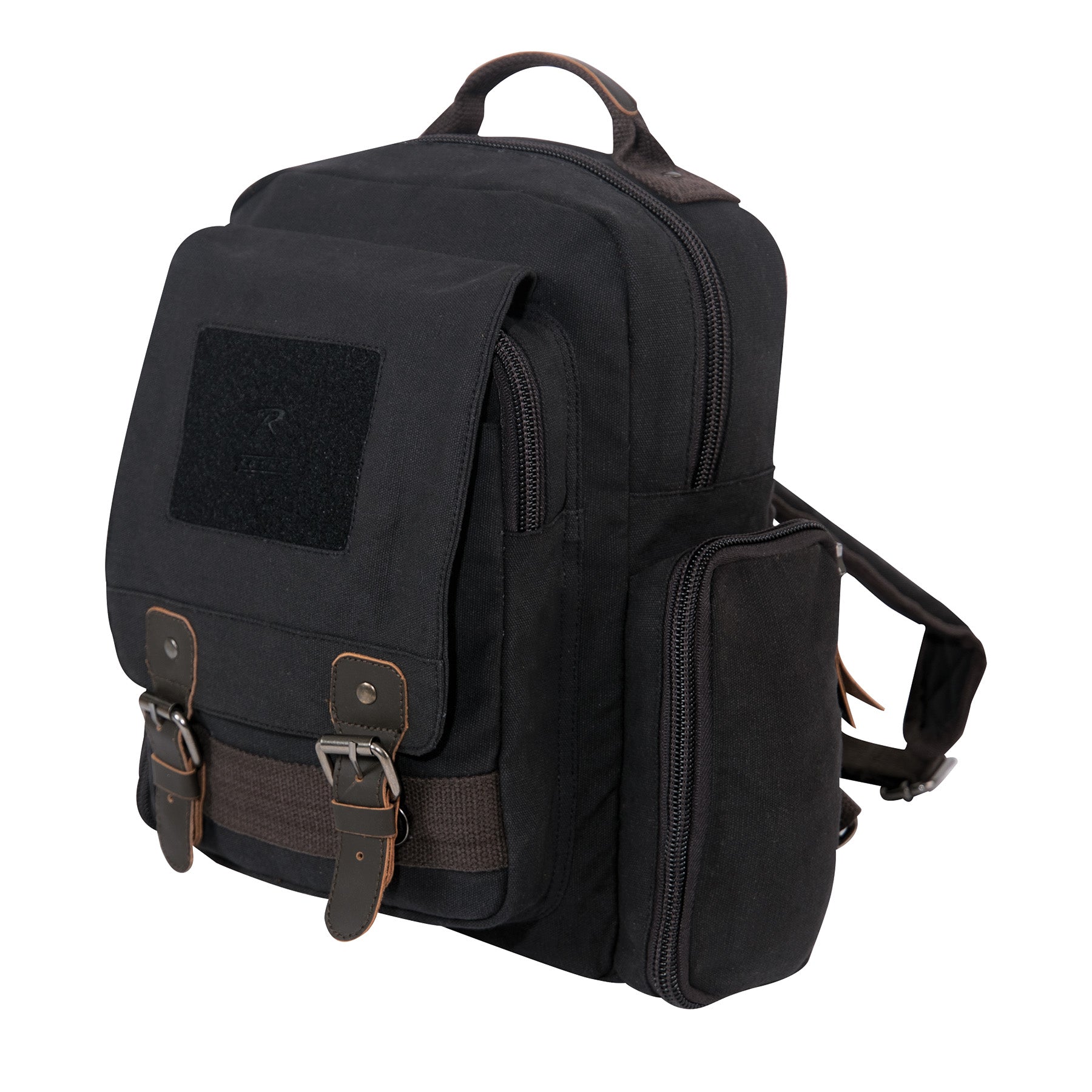 Rothco Vintage Canvas Sling Backpack Black - Part Number 59680
