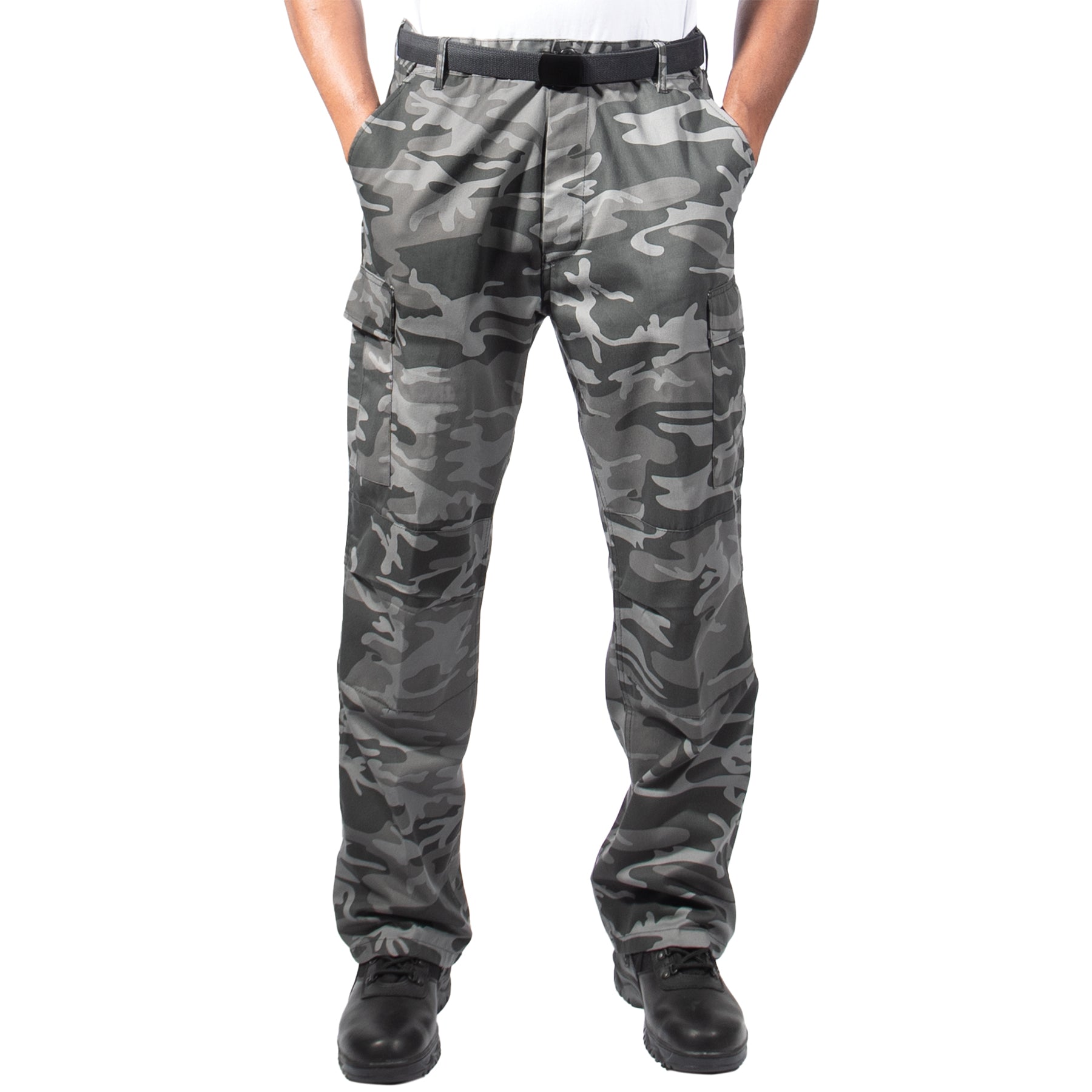 Rothco Relaxed Fit Zipper Fly BDU Pants in Black Camo Size Medium