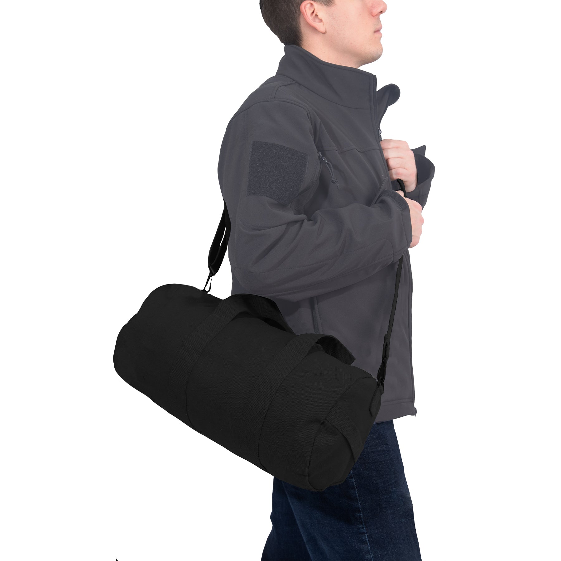 Rothco Canvas Shoulder Duffle Bag Black, 19 Inches – Heavy-Duty Gear Storage for Travel and Outdoor Adventures