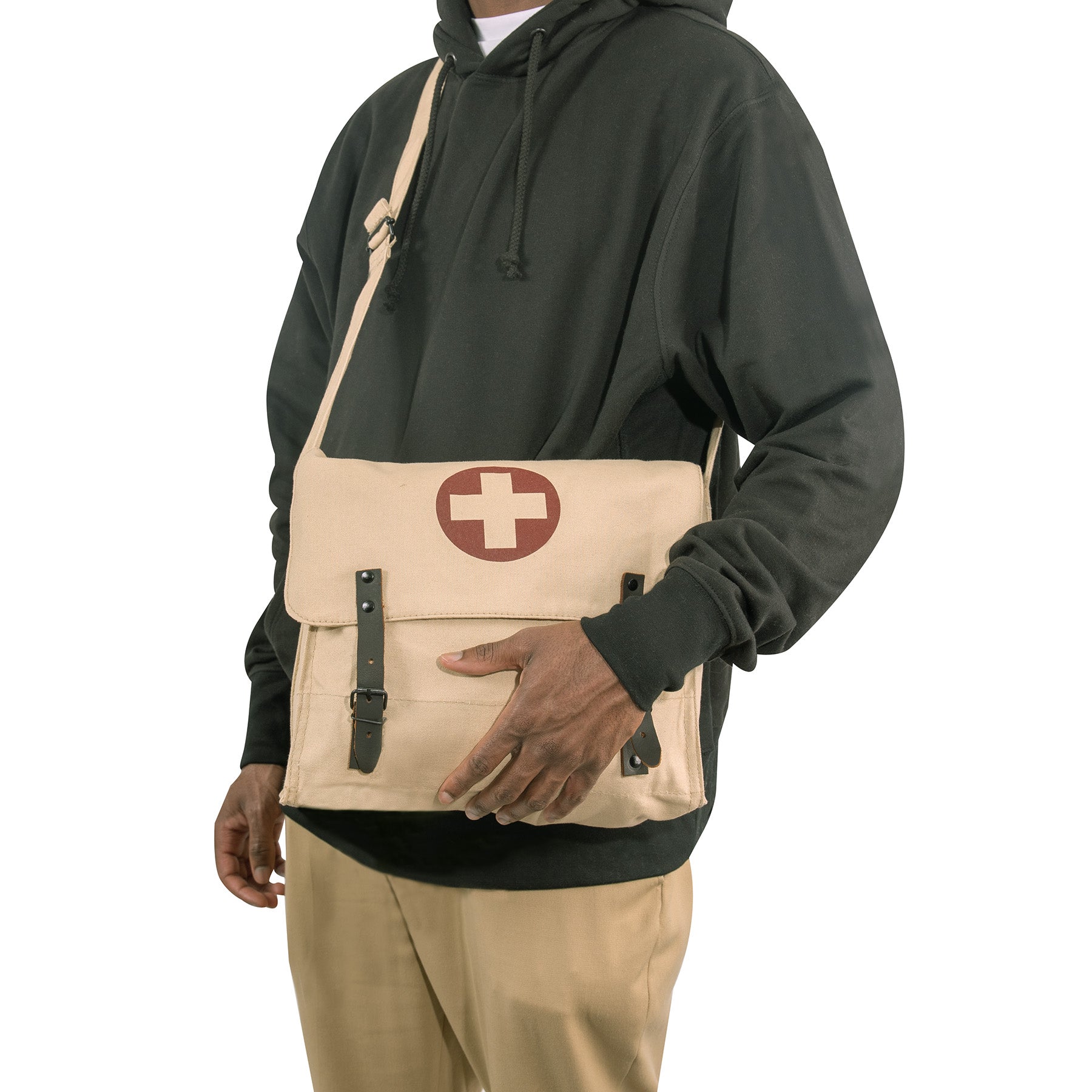 Rothco Vintage Medic Canvas Bag with Cross - Khaki, Part No. 9121