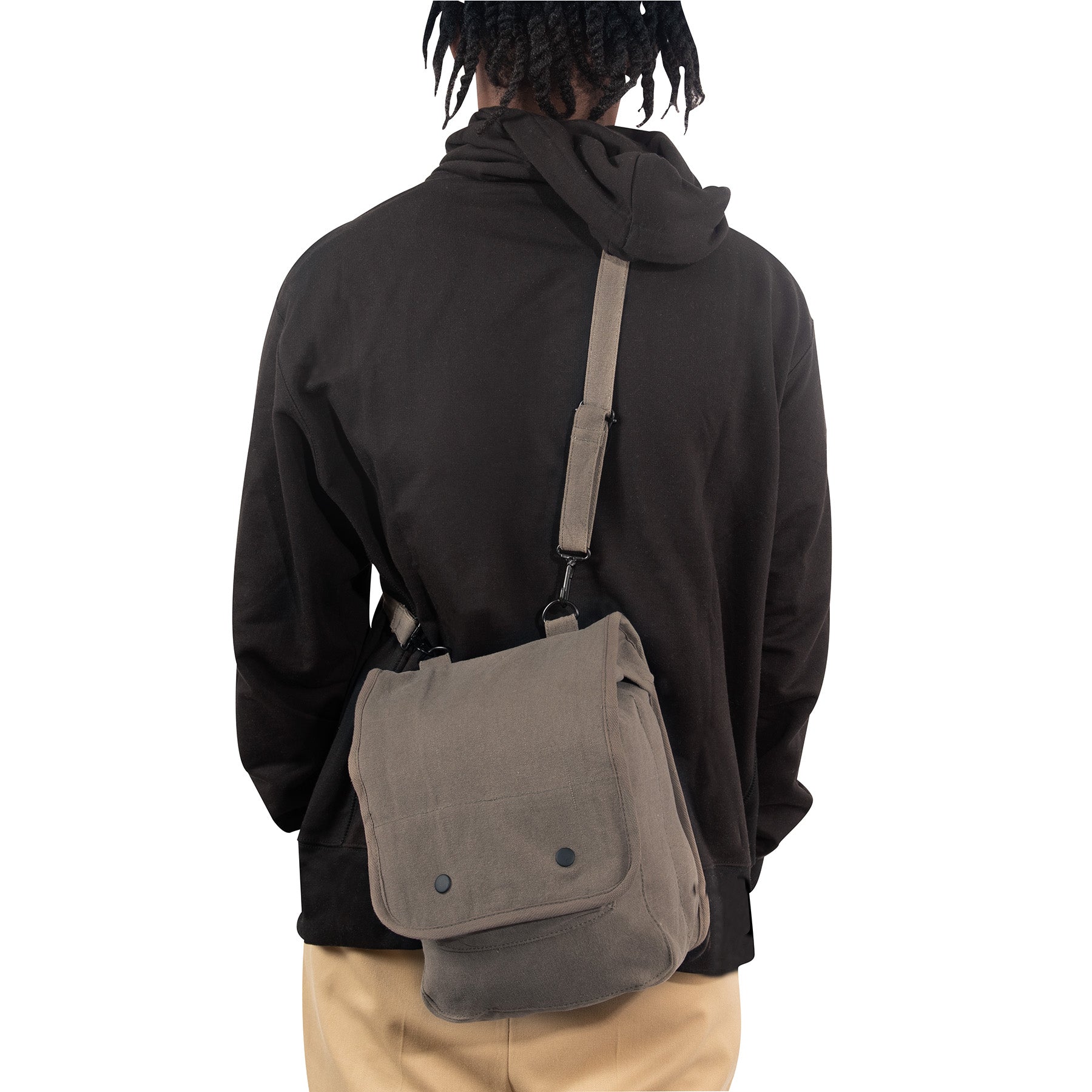 Rothco Vintage Canvas Map Case Shoulder Bag – Durable Stone-Washed Cotton with Adjustable Strap