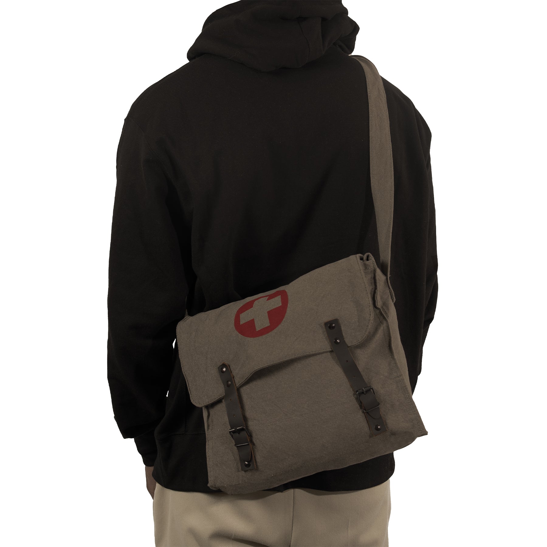 Rothco Vintage Medic Canvas Bag with Cross in Olive Drab – Durable 14oz Cotton Utility Bag