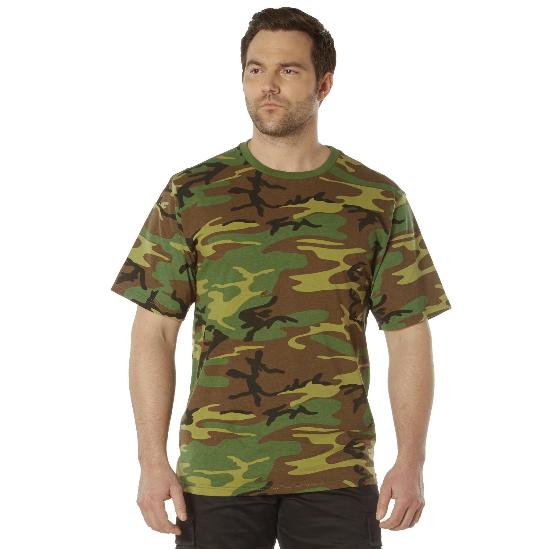 Rothco Full Comfort Fit T-Shirt in Woodland Camo, Size Medium