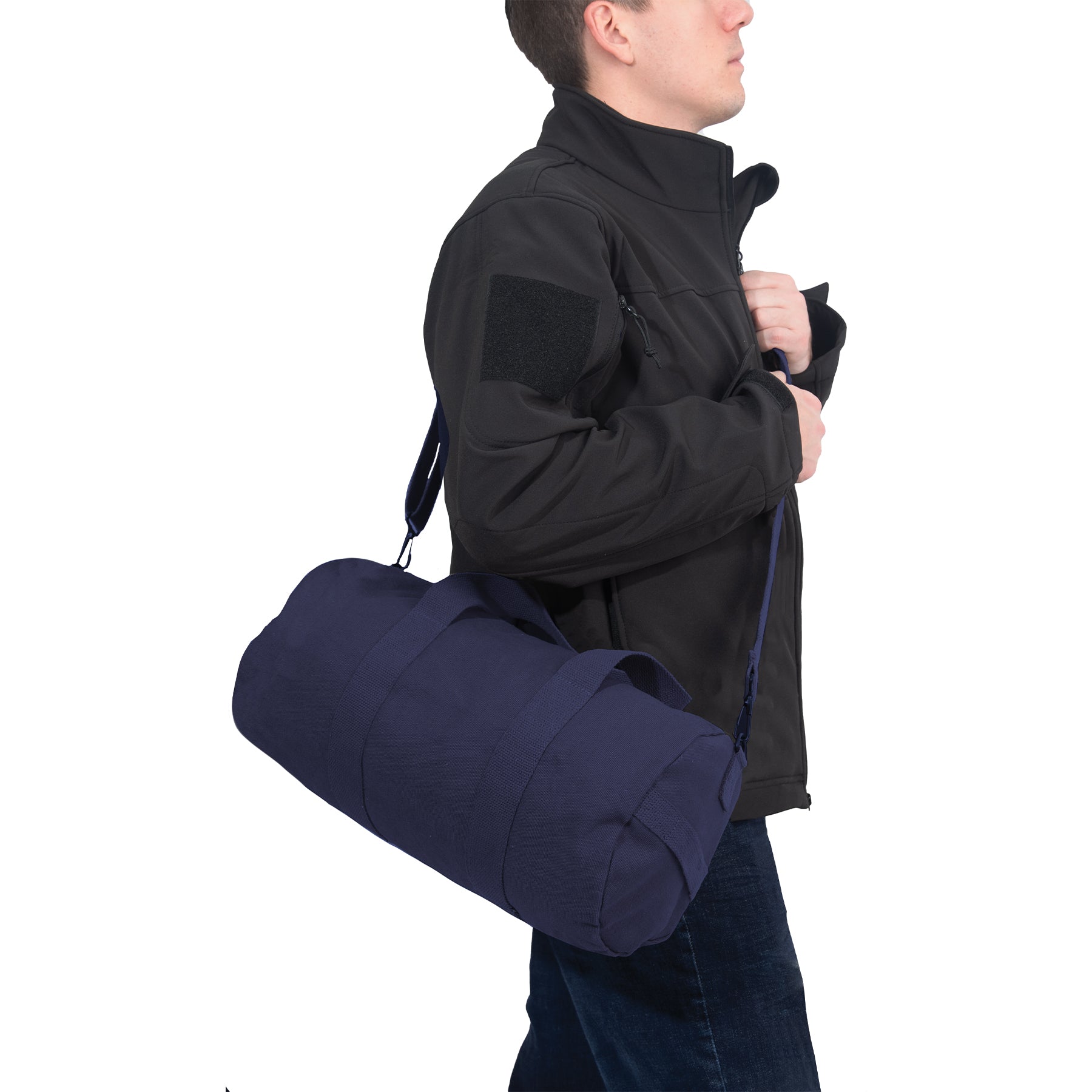 Rothco Canvas Shoulder Duffle Bag Navy Blue, 17 Inch - Heavy Duty Military Style Travel Bag