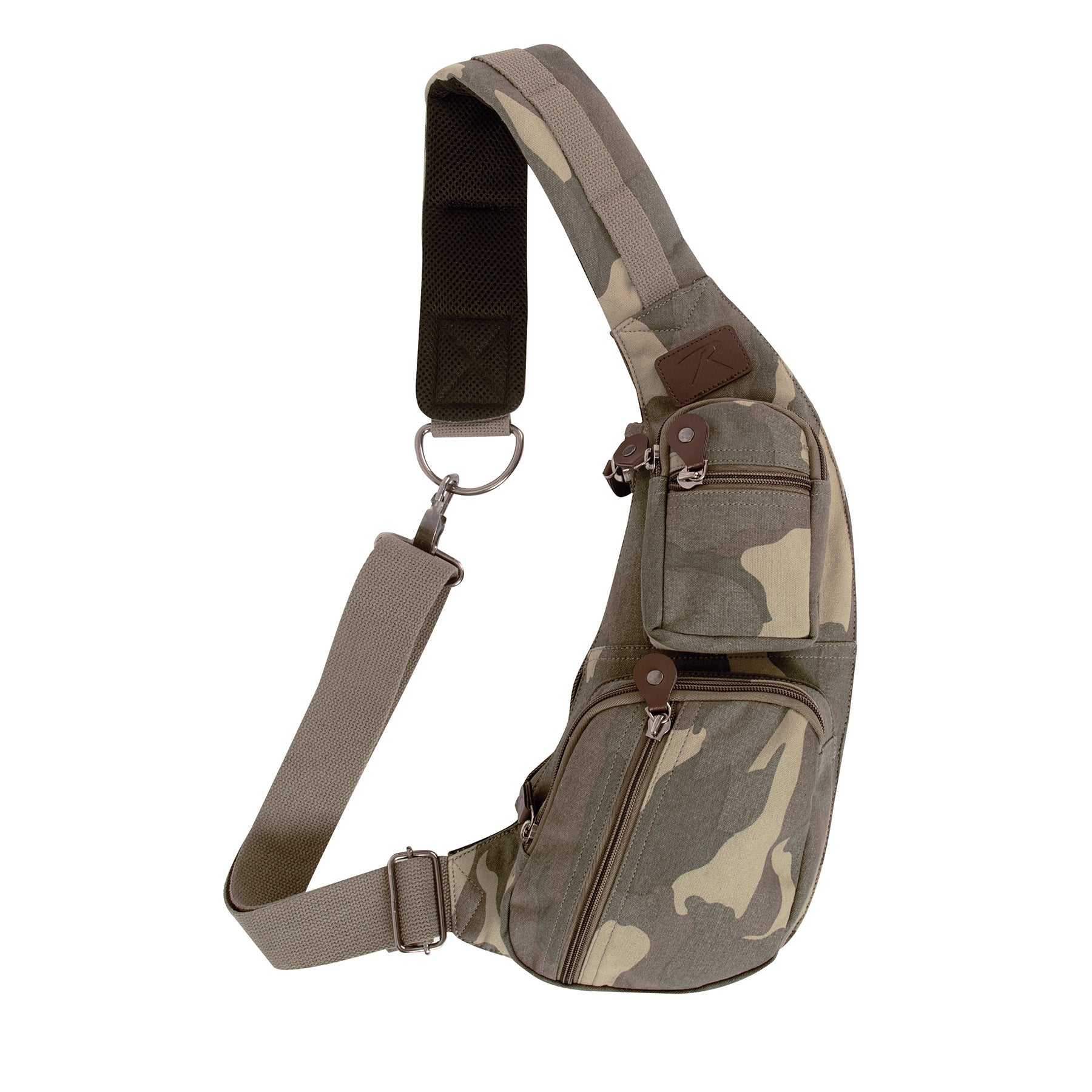 Rothco Crossbody Canvas Sling Bag in Woodland Camo – Versatile Everyday Carry Solution