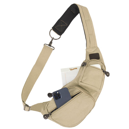 Rothco Crossbody Canvas Sling Bag Khaki – Versatile 17-Inch Travel and Everyday Carry Bag