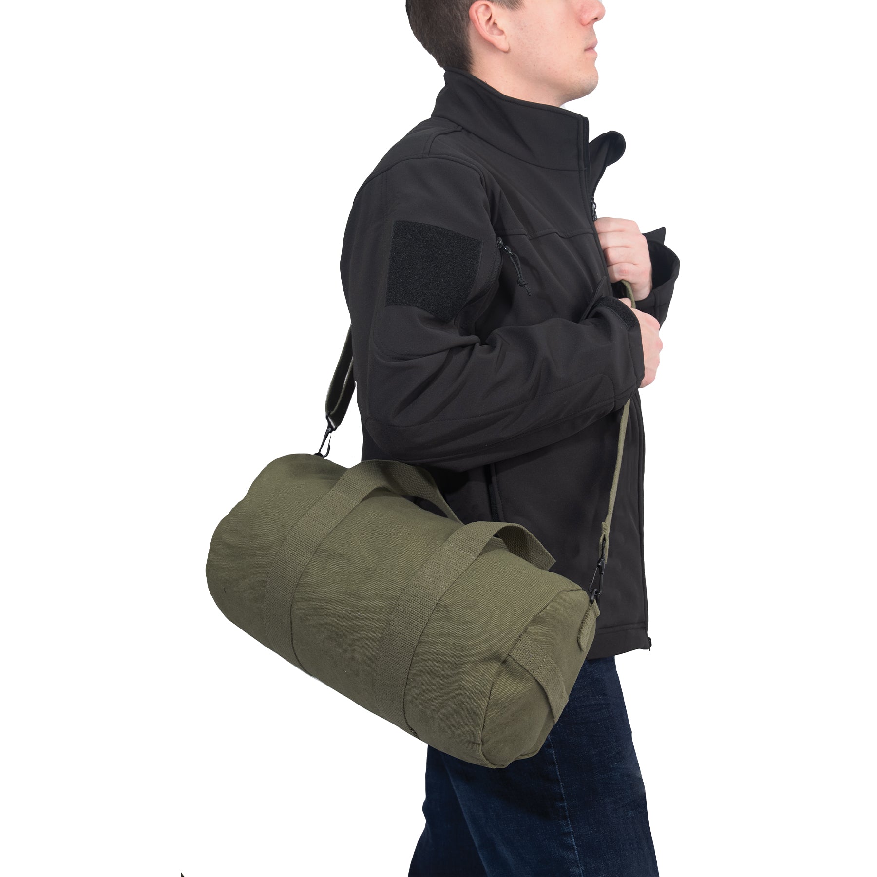 Rothco Canvas Shoulder Duffle Bag Olive Drab Size 15 Inches – Heavy-Duty Military-Style Gear Bag
