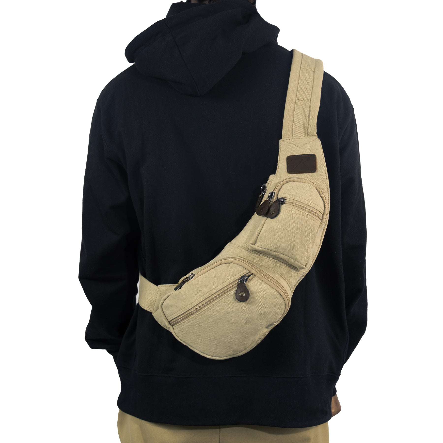 Rothco Crossbody Canvas Sling Bag Khaki – Versatile 17-Inch Travel and Everyday Carry Bag